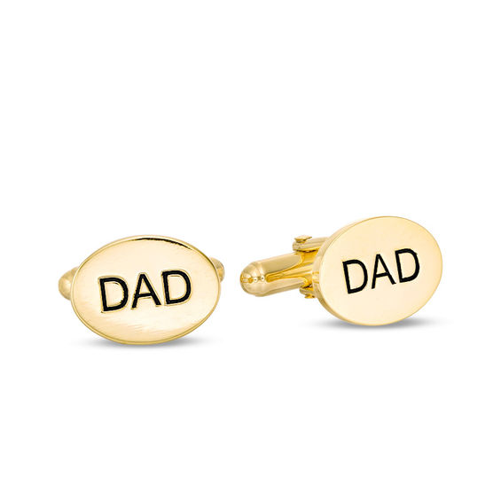 Men's Round Engravable Cuff Links in Sterling Silver with 14K Gold
