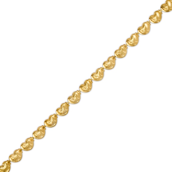 Mini Puff Hearts Stampato Bracelet in 10K Gold - 7.25"
