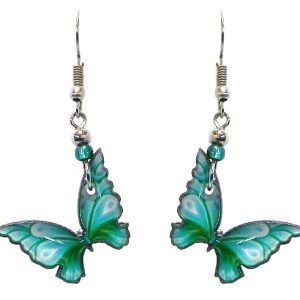 Mint Butterfly Earrings Animal Graphic Nature Art Womens Boho Wildlife Jewelry