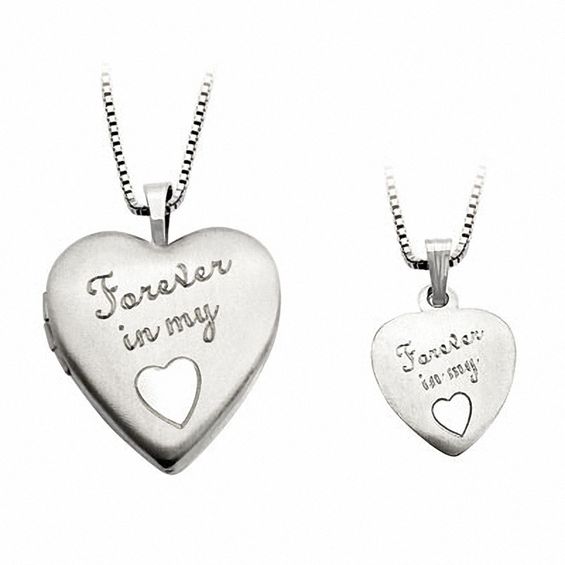 Mother and Daughter Matching "Forever in my" Heart Locket and Pendant