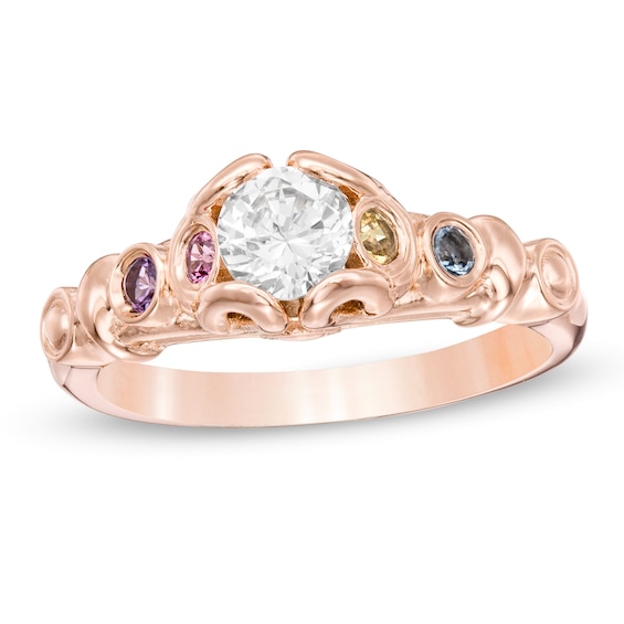 Mother's 5.0mm Birthstone Vintage-Style Ring (3-7 Stones)