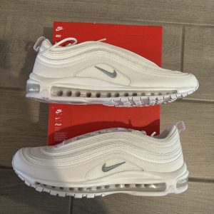 Nike Air Max 97 Triple White Wolf Grey Sneakers 921826 101 Men's Size 11.5 NEW