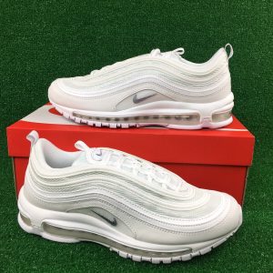 Nike Air Max 97 Triple White Wolf Grey Sneakers 921826 101 Men's Size 12 NEW