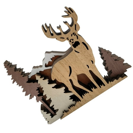 Ornament Wood Deer Tabletop Elk Decor Elk Decoration Forest Elk Decor Wood Carving Deer