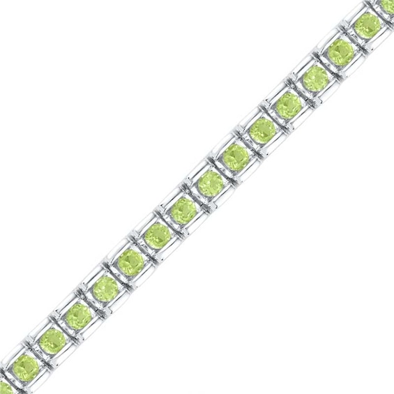 Peridot Tennis Bracelet in Sterling Silver - 7.5"