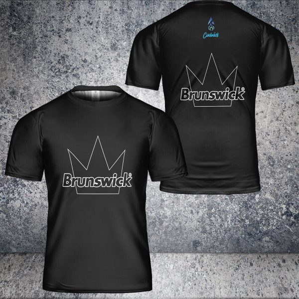Personalized Brunswick Plain Black Best Gift Bowling Jersey T-Shirt Size S-5XL