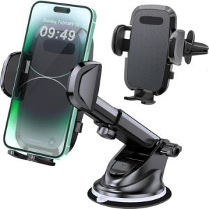 Phone Holder Car Car Phone Holder Suitable for Car Dashboard/Windshield/Vent Super Suction Cup Cell Phone Holder Car Compatible with iPhone 14/13/12 Pro Max Samsung S23&Other Cellphone