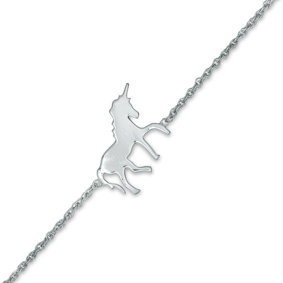 Prancing Unicorn Bracelet in Sterling Silver - 7.5"