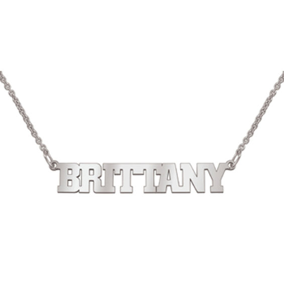 Small Uppercase Block Name Necklace (1 Line)
