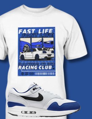 SNEAKER EFFECT TEE Shirt To Match Nike Air Max 1 ROYAL BLUE 2024 SNEAKERS