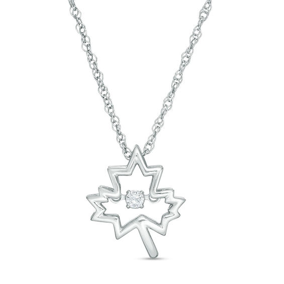 Unstoppable Loveâ¢ Diamond Accent Maple Leaf Pendant in Sterling Silver