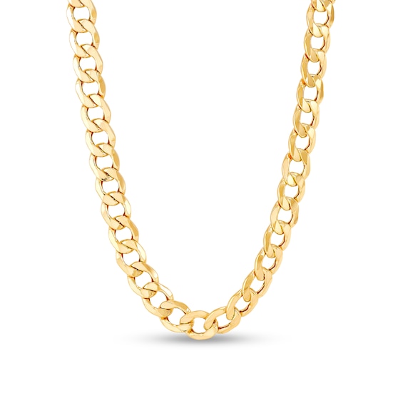 Men's 11.3mm Curb Chain Necklace in Hollow 10K Gold - 26"