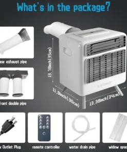 Alternative view of Portable Air Conditioner for Camping, 3300BTU, 436W AC Unit Fast Cooling Down to 60°F, Tent,3 Cooling Modes, 24 Hour Timer(Grey)