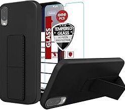 Case for Jitterbug Smart 3 / Lively Smart3 (Released 2021) Phone Case, Stand Case Protector Hidden Telescopic Folding Kickstand Shockproof Protective Cover- Black