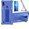 Case for ZTE Gabb Z2 Phone Case Stand Cover [with Tempered Glass Screen Protector] Hybrid Case [Folding Support Magnetic] [Frosted Anti-Fingerprint] Blue