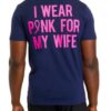 Crown & Ivy Men’s Short Sleeve Breast Cancer Awareness Graphic T-Shirt, Navy Blue, 2XL