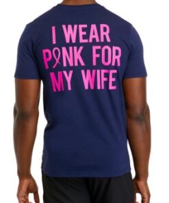 Crown & Ivy Men’s Short Sleeve Breast Cancer Awareness Graphic T-Shirt, Navy Blue, 2XL