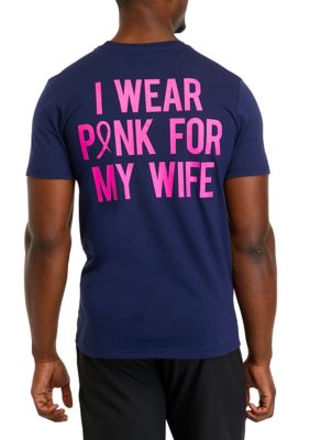 Crown Ivy Mens Short Sleeve Breast Cancer Awareness Graphic TShirt Navy Blue 2XL  TopNetMart Crown  Ivy Mens Short Sleeve Breast Cancer Awareness Graphic T Shirt Navy Blue 2XL