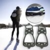 cuyhtdup Snow Traction Cleats for Shoes – 8-Stud Non-Slip Grip, Lightweight TPE & Steel Spikes, Easy On/Off, for Ice & Snow Walking, Hiking, Hunting, Fishing | Fits Men’s 5-8, Women’s 7-10 | Black