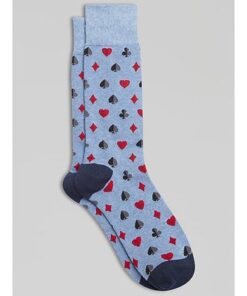 Egara Men’s Card Suit Socks Chambray Hthr – Size: One Size