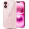 Entronix [Magnetic] Case Compatible with iPhone 17 – [Clear Back] Soft Matte Frame Pink