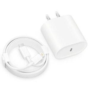 Fast Charger i Phone, 20W USB C Block with 6Ft Cable Compatible with IP 14/14 Pro/14 Plus/14 Pro Max/13/13 Mini/13 Pro/13 Pro Max/12/11/X & More White