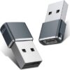 Gray USB to USB C Adapter 20 Pack,USB C Female to A Male Charger Type C Converter for Apple Watch Ultra iWatch 7 8 SE,iPhone 14 13 12 11 Plus Pro Max Mini,AirPods,iPad Air,Samsung Galaxy S23 S22