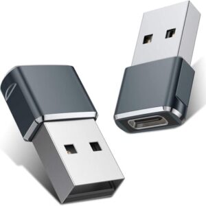 Gray USB to USB C Adapter 20 Pack,USB C Female to A Male Charger Type C Converter for Apple Watch Ultra iWatch 7 8 SE,iPhone 14 13 12 11 Plus Pro Max Mini,AirPods,iPad Air,Samsung Galaxy S23 S22
