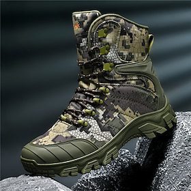 Men’s Camouflage Tactical Combat Boots with Waterproof Fabric and Anti-Slip Sole, Military-Style Outdoor Boots for Hiking, Camping and Survival Training Men’s Camouflage Tactical Combat Boots with Waterproof Fabric and Anti-Slip Sole, Military-Style Outdoor Boots for Hiking, Camping and Survival Training