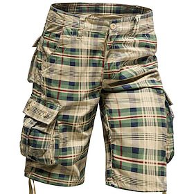 Men’s Cargo Shorts Shorts Bermuda shorts Pocket Plaid Comfort Breathable Outdoor Daily Going out Casual Big and Tall Green Khaki Men’s Cargo Shorts Shorts Bermuda shorts Pocket Plaid Comfort Breathable Outdoor Daily Going out Casual Big and Tall Green Khaki