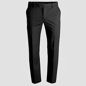 Men’s Dress Pants Long Solid Color Micro-elastic Regular Fit Black Red Burgundy 2023