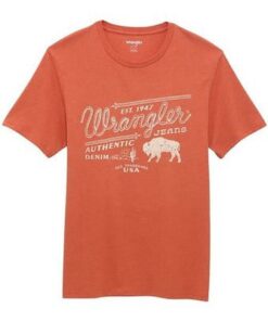 Men’s Wrangler Buffalo Jeans Graphic T-Shirt XLarge Orange