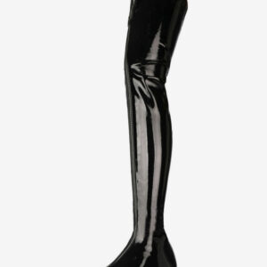 Over The Knee Boots Black Pointed Toe Bright Leather Front Zip Up Winter Boots Women Thigh High Boots Over The Knee Boots Black Pointed Toe Bright Leather Front Zip Up Winter Boots Women Thigh High Boots