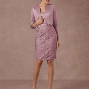 Party Dress Suits Lace Illusion Cocktail Dress Wedding Party Suits With Long Sleeves Jacket Wedding Guest Dress Free Customization Party Dress Suits Lace Illusion Cocktail Dress Wedding Party Suits With Long Sleeves Jacket Wedding Guest Dress Free Customization