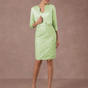 Party Dress Suits Lace Illusion Cocktail Dress Wedding Party Suits With Long Sleeves Jacket Wedding Guest Dress Free Customization Party Dress Suits Lace Illusion Cocktail Dress Wedding Party Suits With Long Sleeves Jacket Wedding Guest Dress Free Customization