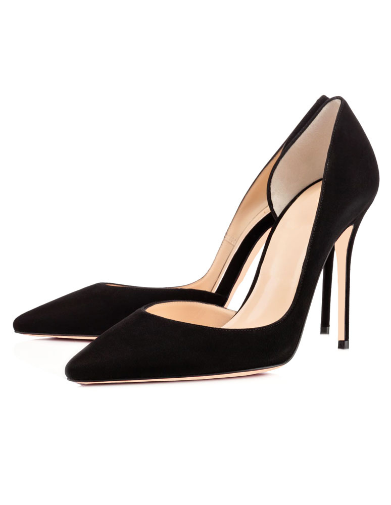 Pointy Toe Heels Solid Color Slip-on High Heels