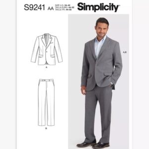 Simplicity Men’s Suit Jacket Sewing Pattern, SS9241, AA Simplicity Men’s Suit Jacket Sewing Pattern, SS9241, AA