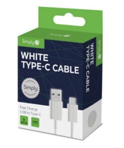 Simply White Usb Type C Phone Charging Charger Cable Suits Android
