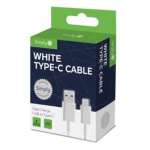 Simply White Usb Type C Phone Charging Charger Cable Suits Android