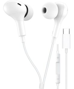 TTech Type C Wired Headphones USB-C Earbuds Earphones Compatible with iPhone 16 Pro Max / 16 Pro / 16 Plus, for Samsung Galaxy S25/S24/S23/S22/S21 Ultra, for Google Pixel 8/7/6/6a, Universal, White