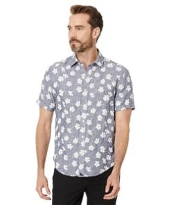UNTUCKit Linen Short-Sleeve Bonner Shirt (Blue) Men’s Jacket