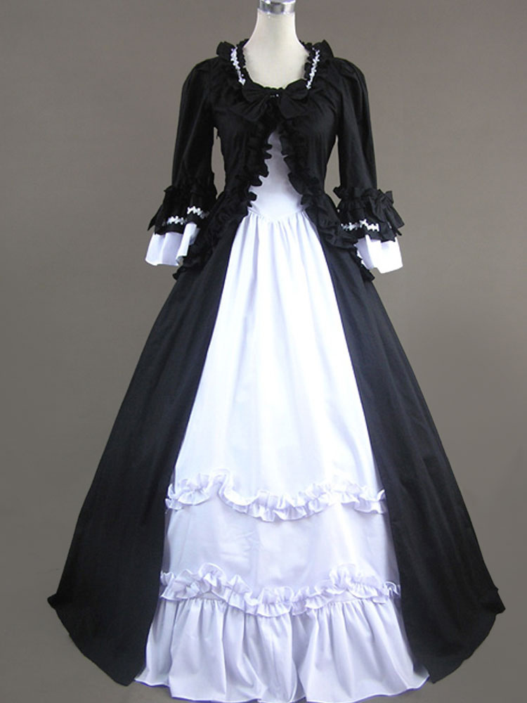 Victorian Retro Tudor Dress Costumes Women's Rococo Retro Tudor Dress Costumes Ruffles Bow Marie Antoinette Victorian Era Style Clothing Costume Vintage Clothing Burgundy