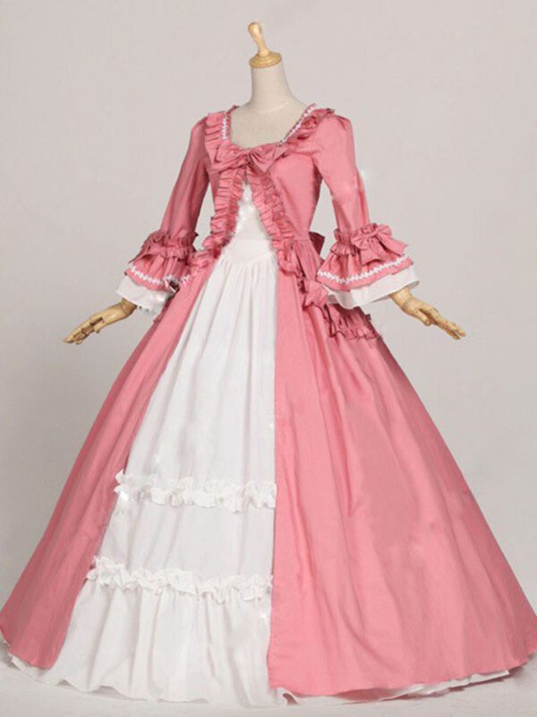 Victorian Retro Tudor Dress Costumes Womens Rococo Retro Tudor Dress Costumes Ruffles Bow Marie Antoinette Victorian Era Style Clothing Costume Vintage Clothing Burgundy