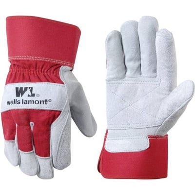 Wells Lamont Mens Leather Work Gloves with Safety Cuff  TopNetMart Wells Lamont Mens Leather Work Gloves with Safety Cuff