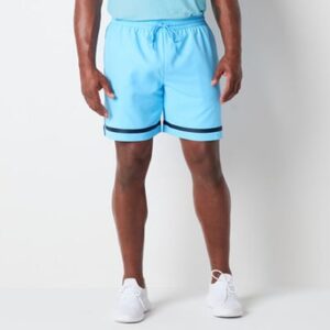 Xersion Taped Mens 7″ Big and Tall Workout Shorts, Large Tall, Blue