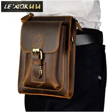Discover the 2016 Vintage Brown Genuine Leather Men’s Small Belt Messenger Bag – Stylish, Durable & Only !