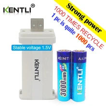 Get Power-Packed: 2pcs KENTLI 1.5V 3000mWh Rechargeable AA Batteries + Dual CU57 Charger for Just .90!
