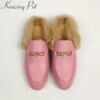 Step into Cozy Luxury: Krazing Pot 2019 Genuine Leather Fur-Lined Slip-On & Slingback Winter Shoes – Stylish Embroidered Flats in Large Sizes for 0!