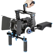 Ultimate 4-in-1 DSLR Rig Kit: Camera Cage, Shoulder Mount, Matte Box & Follow Focus for Canon 5D, 6D, 7D, 60D, 70D – Perfect Video Setup for 0!