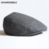 Beret Men Winter Flat Cap Wool Gray Black Green Coffee Solid Casual Vintage Newsboy Hat And Caps Male Accessories .51 USD